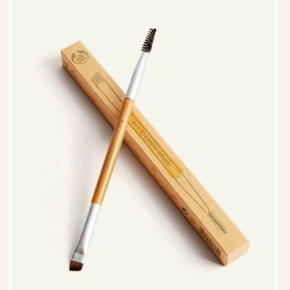 3/$22🩶 The Body Shop Eyebrow Duo Brush NEW In Box Makeup Brush Vegan